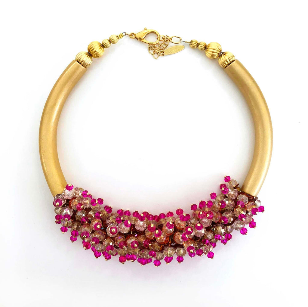 Big Azore Necklace pink/transparent - MIMI SCHOLER