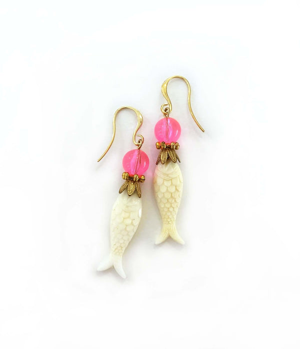 Fish Earrings white-pink - MIMI SCHOLER