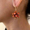 Round Mil Flores Earrings red - MIMI SCHOLER