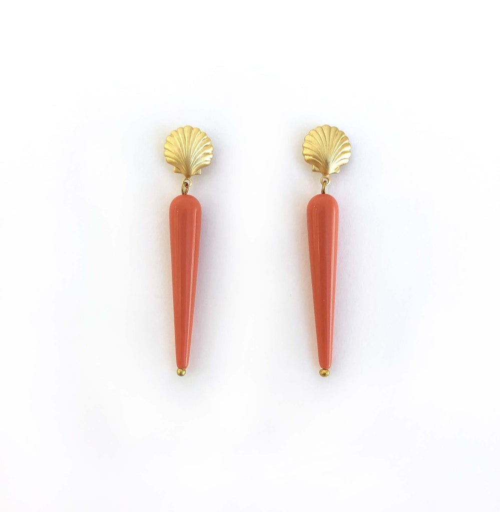Aphrodite Shell Earring coralred - MIMI SCHOLER