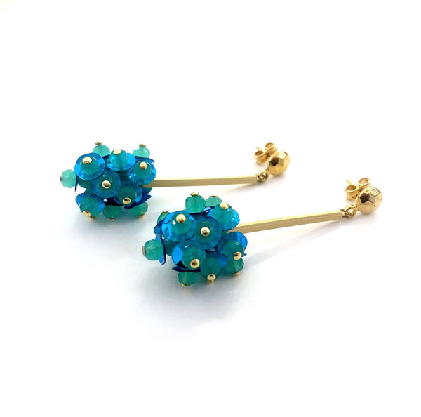 Azore Flower Earrings blue/green - MIMI SCHOLER