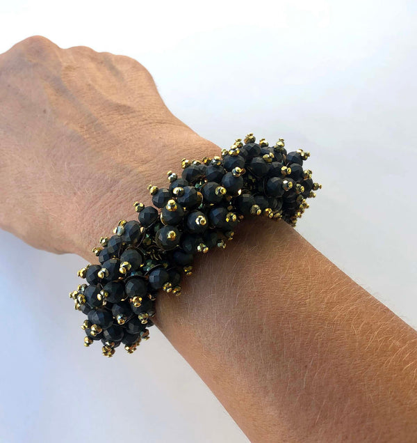 Big Azore Bracelet black/gold - MIMI SCHOLER