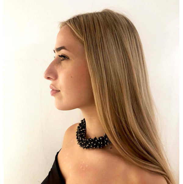 Big Azore Necklace frosted black/gold - MIMI SCHOLER