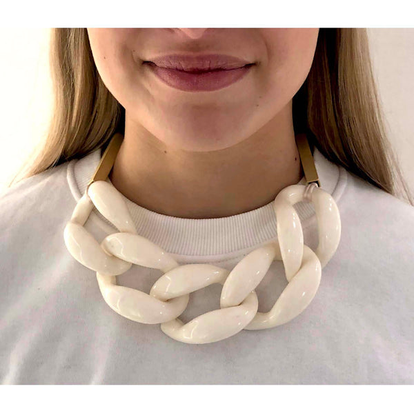 Big Link Necklace white - MIMI SCHOLER