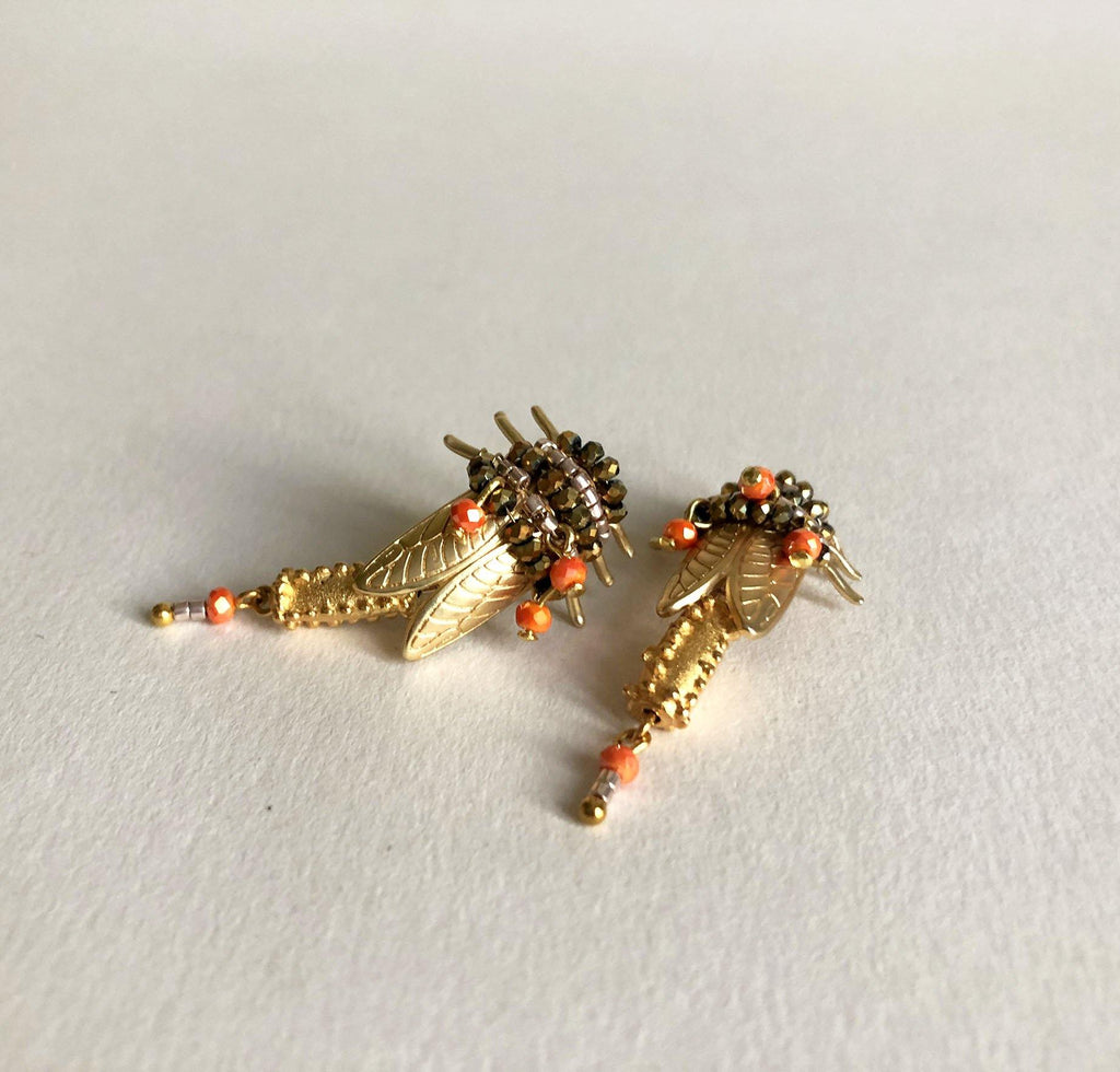 Cigala Earrings orange/gold - MIMI SCHOLER