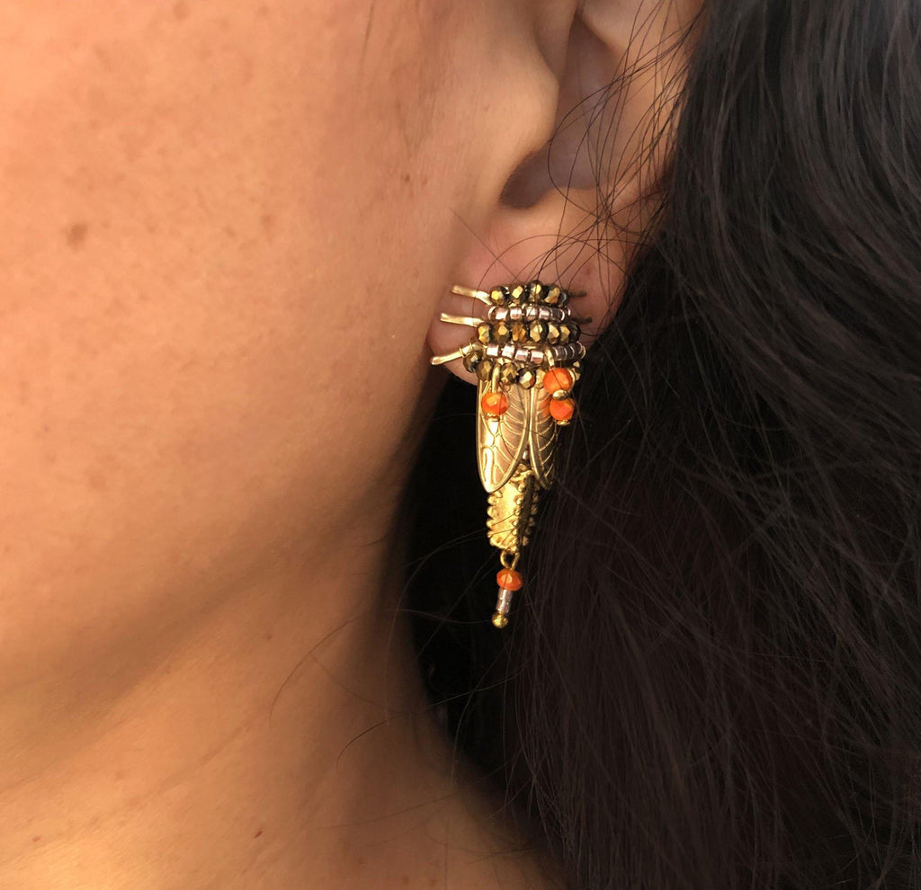 Cigala Earrings orange/gold - MIMI SCHOLER