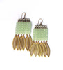 6 Golden Leafs Earrings light green - MIMI SCHOLER