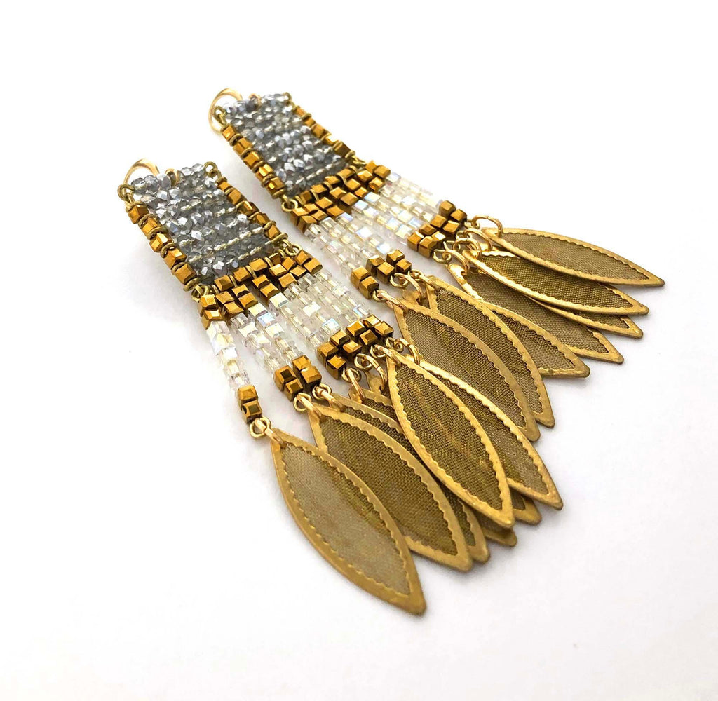 Odisea Earrings white/silver/gold - MIMI SCHOLER