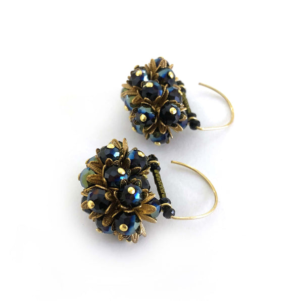 Big Mil Flores Earrings black/blue - MIMI SCHOLER