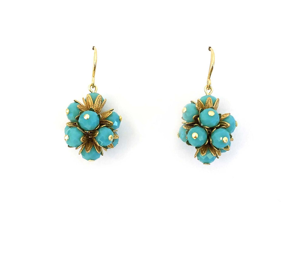 Round Mil Flores Earrings turquoise - MIMI SCHOLER