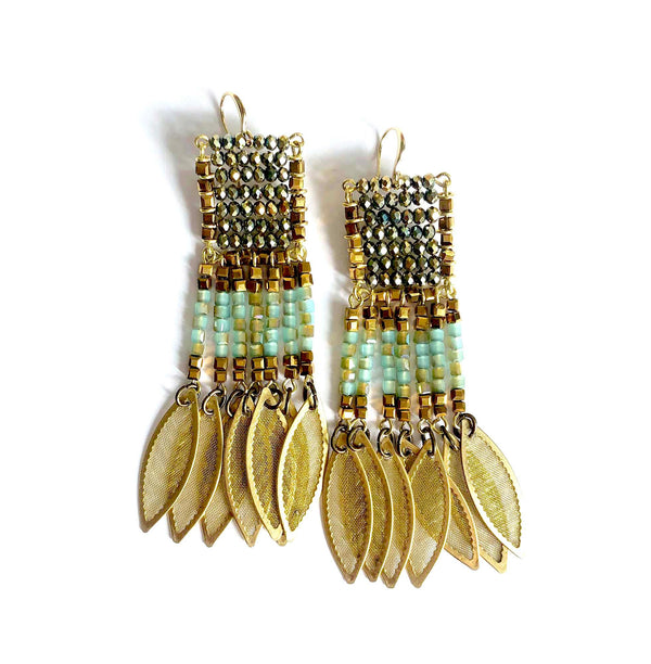 Odisea Earrings watergreen/gold - MIMI SCHOLER