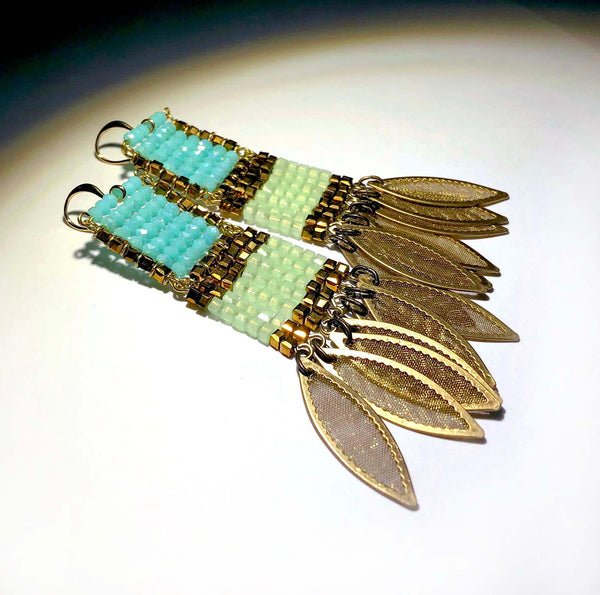 Odisea-Earrings in turquoise/green - MIMI SCHOLER