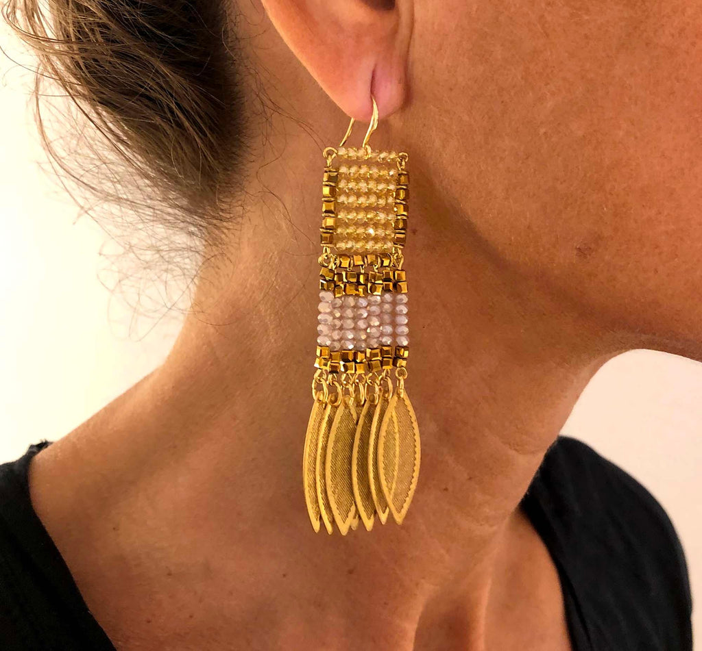 Odisea Earrings light yellow/mauve - MIMI SCHOLER