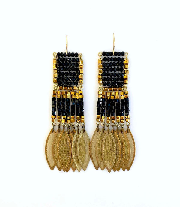 Odisea Earrings black/gold - MIMI SCHOLER