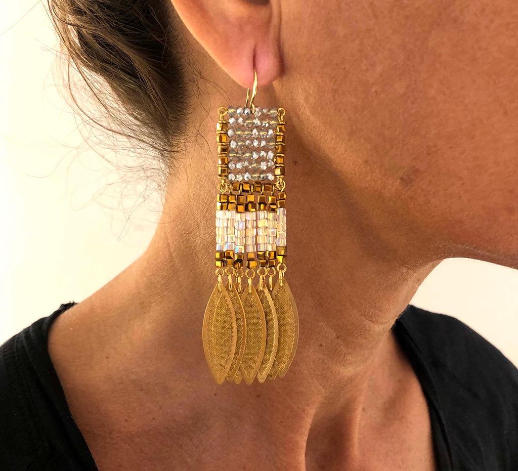 Odisea Earrings white/silver/gold - MIMI SCHOLER