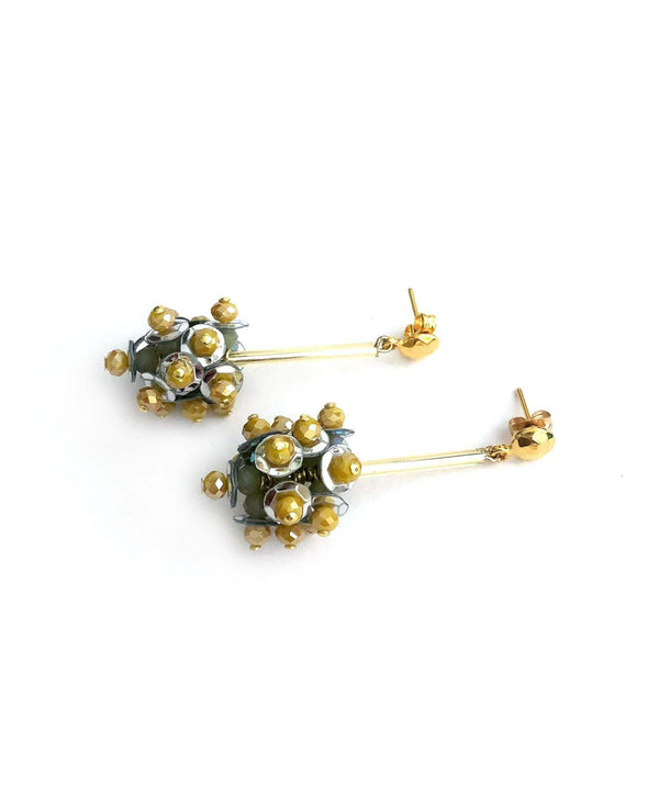 Azore Flower Earrings in Yellow/Silver - MIMI SCHOLER