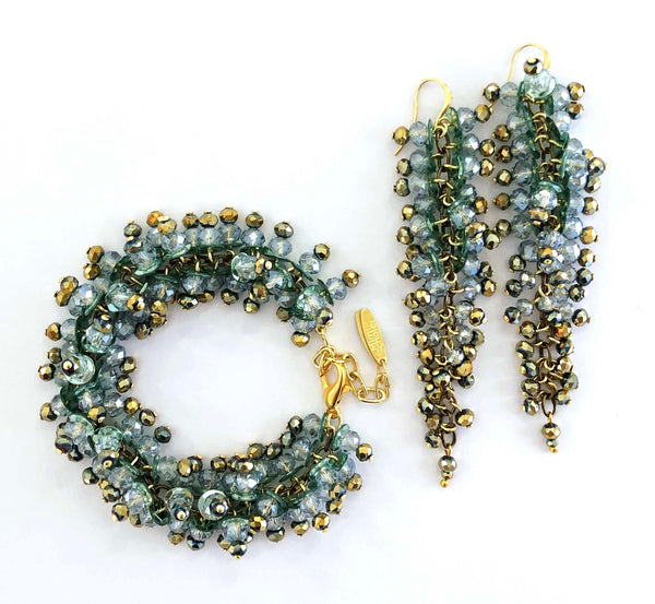 Saba Earrings lightblue/gold - MIMI SCHOLER