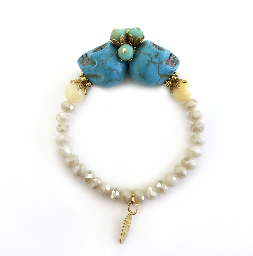 Frida Bracelet turquoise/offwhite - MIMI SCHOLER