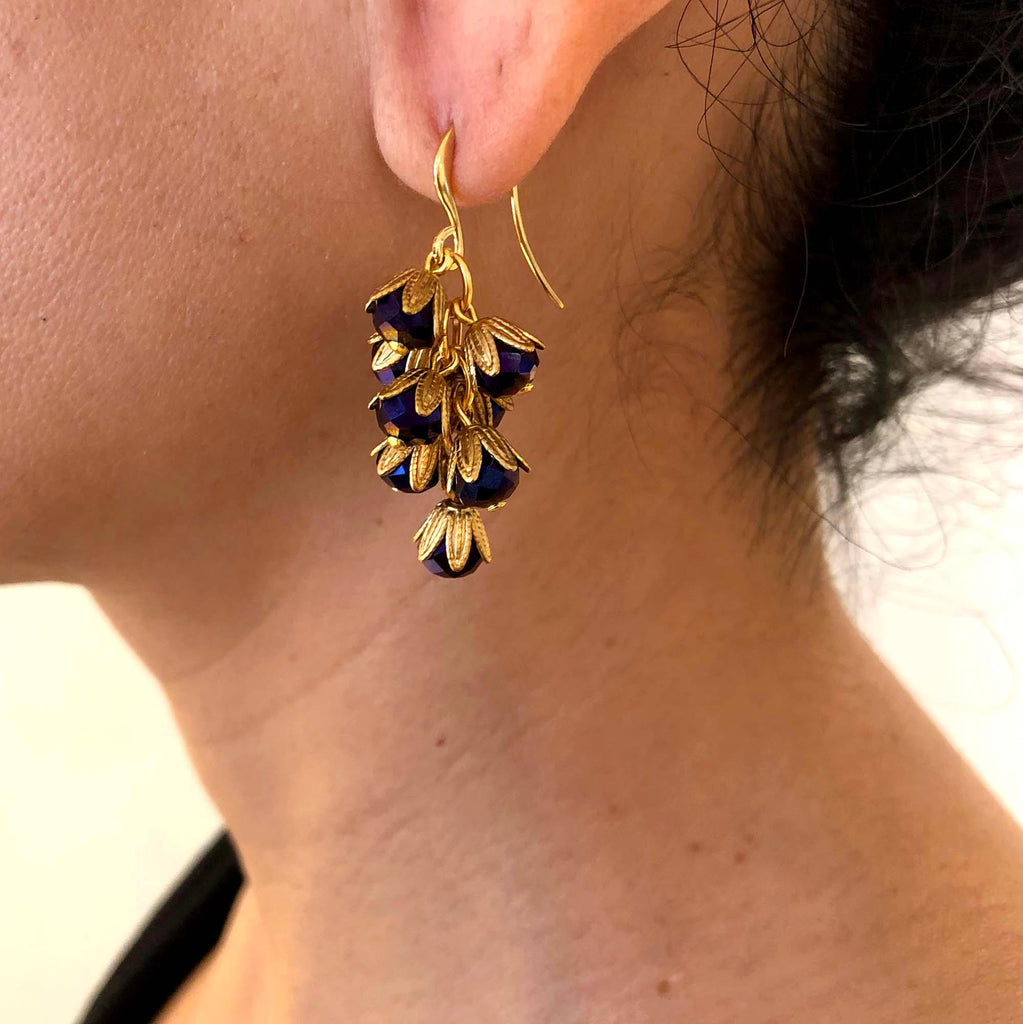 Small Mil Flores Earrings dark purple - MIMI SCHOLER