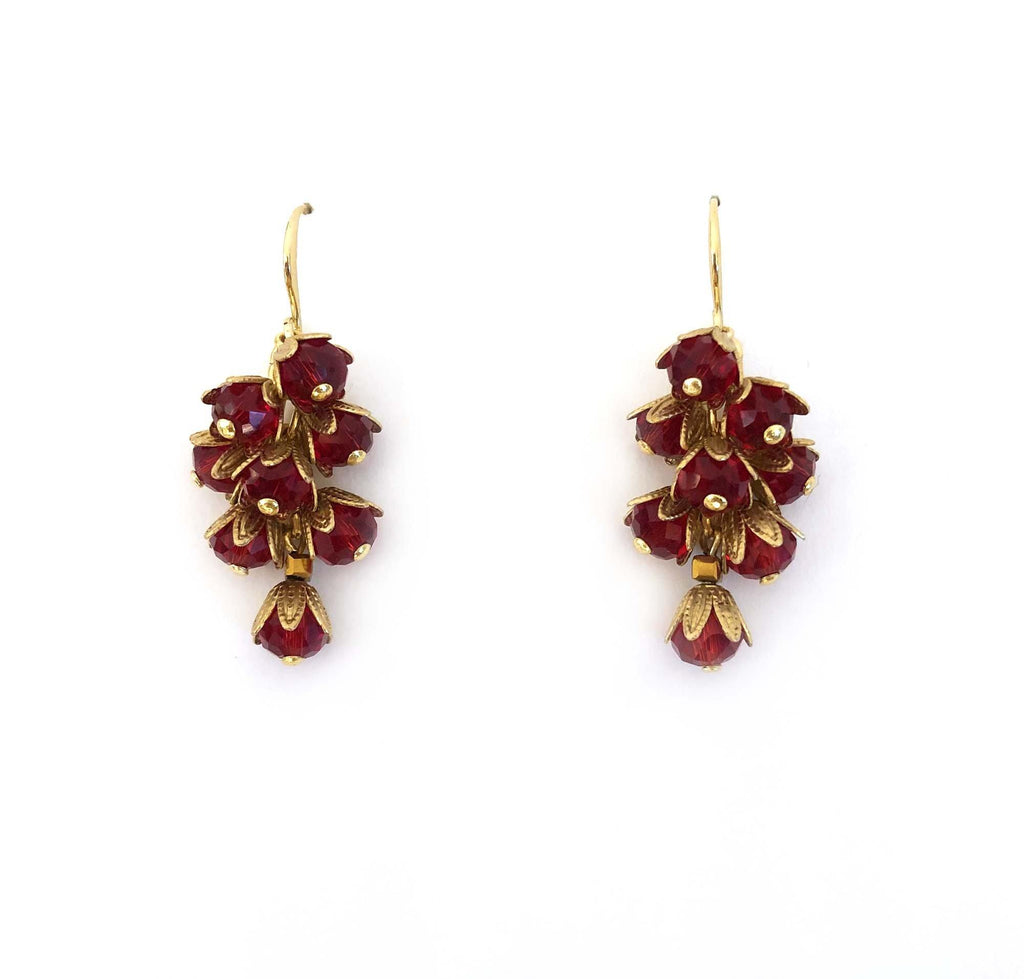Small Mil Flores Earrings dark-red - MIMI SCHOLER